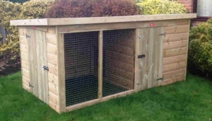 Timber Western Compact Traditional Dog Kennels and Runs